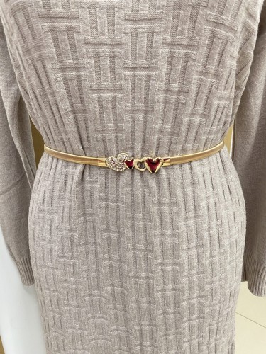 Pasek damski żyłka cztery serduszka jedno zdobione cyrkoniami 