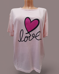 Piżama dasmka bluzeczka plus spodenki napis LOVE i serce 