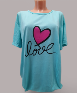 Piżama dasmka bluzeczka plus spodenki napis LOVE i serce 