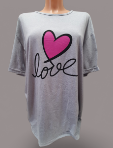 Piżama dasmka bluzeczka plus spodenki napis LOVE i serce 