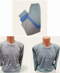 Piżama męska długi rękaw w paski 