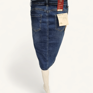 Spódnica jeans damska wycięcie z przodu 