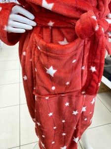 Szlafrok damski polarowy w kwiazdki i kropki 