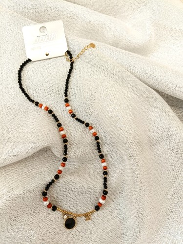 Naszyjnik kolorowe koraliki kółko