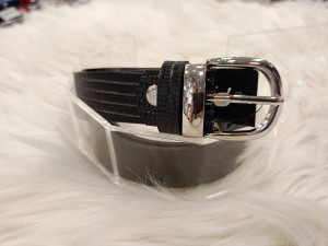 Pasek damski wzór węża półokrągła klamra 2,5 cm