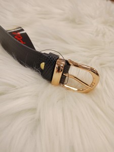 Pasek damski wzór węża półokrągła klamra 2,5 cm