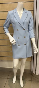 Sukienka długi rękaw a'la marynarka z paskiem