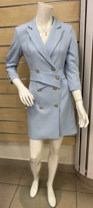 Sukienka długi rękaw a'la marynarka z paskiem