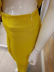 Komplet damski limonkowy bluzka plus szeokie spodnie