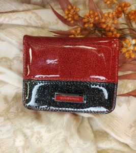 Portfel damski poziomy brokatowy logo eko skóra