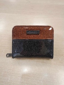 Portfel damski poziomy brokatowy logo eko skóra