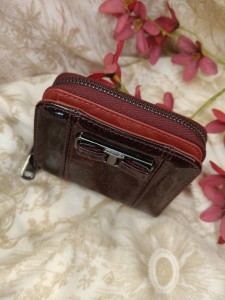 Portfel damski poziomy brokatowy kokardka EKO SKÓRA