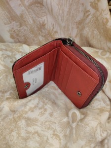 Portfel damski poziomy brokatowy kokardka EKO SKÓRA