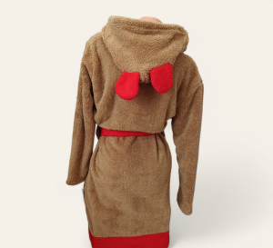 Szlafrok damski z kapturem pingwinek i serduszka 