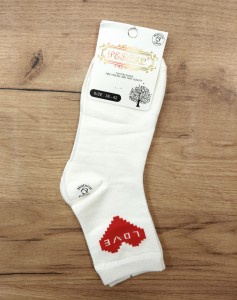 Skarpety damskie wysokie serce z napisem LOVE