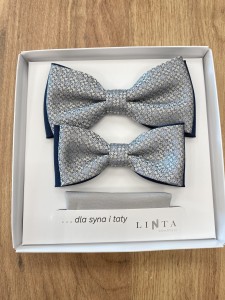 Muchy TATA SYN dwukolorowe granatowo-szare w kwiatki