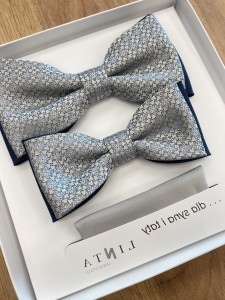 Muchy TATA SYN dwukolorowe granatowo-szare w kwiatki