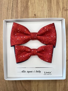 Muchy TATA SYN dwukolorowe granatowo-czerwone w gałązki