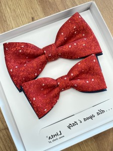 Muchy TATA SYN dwukolorowe granatowo-czerwone w gałązki