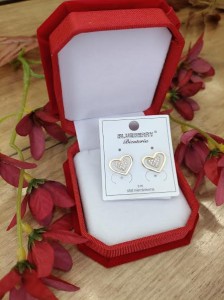 Kolczyki wkrętki podwójne serca