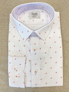 Koszula męska SLIM FIT gałązki z listkami 