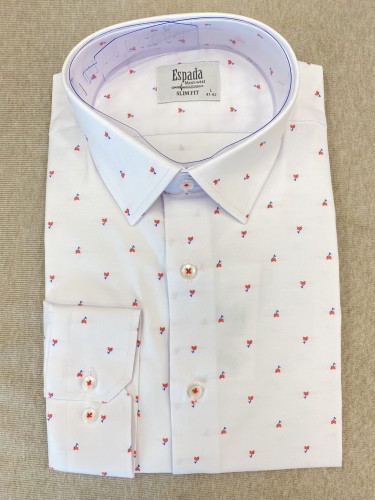 Koszula męska SLIM FIT gałązki z listkami 