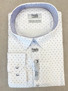 Koszula męska biała wzór drobne romby REGULAR FIT