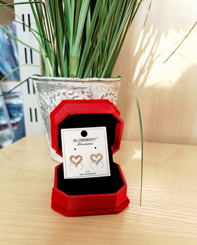 Kolczyki serduszka z cyrkoniami 