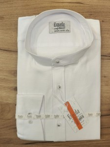 Koszula męska REGULAR FIT na stójce białe fakturowane