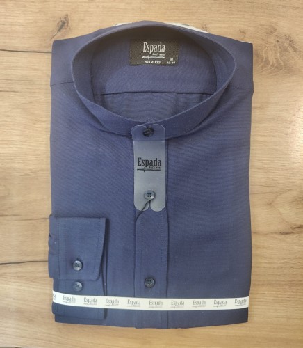 Koszula męska długi rękaw SLIM FIT na stójce  fakturowana 