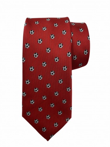 Krawat męski szeroki wzór piłka nożna