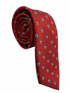 Krawat męski szeroki wzór piłka nożna