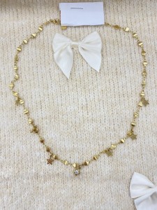 Naszyjnik długi okrągły łańcuszek 7gwiazdek