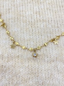 Naszyjnik długi okrągły łańcuszek 7gwiazdek