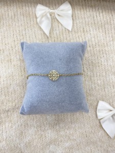 Bransoletka złota ażurowe kółeczko z cyrkoniami