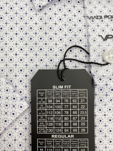 Koszula męska biała w granatowy wzór SLIM FIT 