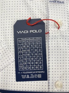 Koszula męska biała w granatowe kropki