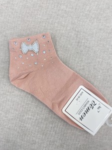 Skarpety damskie perełkowe kokardki