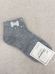 Skarpety damskie perełkowe kokardki