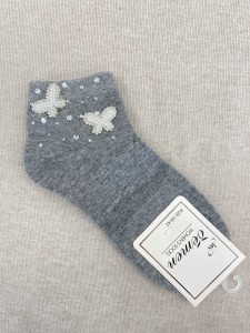 Skarpety damskie perełkowe motylki 