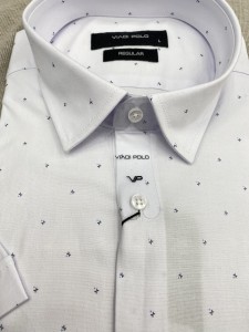 Koszula męska w drobny wzorek krótki rękaw REGULAR