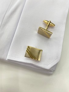 Spinki do mankietów złote trzy kreski 