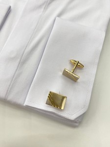 Spinki do mankietów złote trzy kreski 