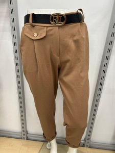 Spodnie damskie chinosy z ozdobną kieszonką i paskiem RL