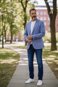 Marynarka męska BIGLIA lekka krata 