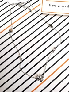 Naszyjnik koniczynki serce cyrkonie