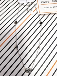 Naszyjnik koniczynki serce cyrkonie