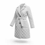 Płaszcz damski cienki pikowany z paskiem 