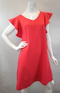 Sukienka mini falbany na rękawach