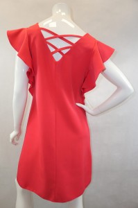 Sukienka mini falbany na rękawach